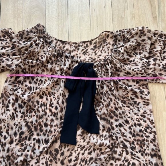 Altar'd State leopard print silk chiffon semi sheer blouse - Picture 8 of 8